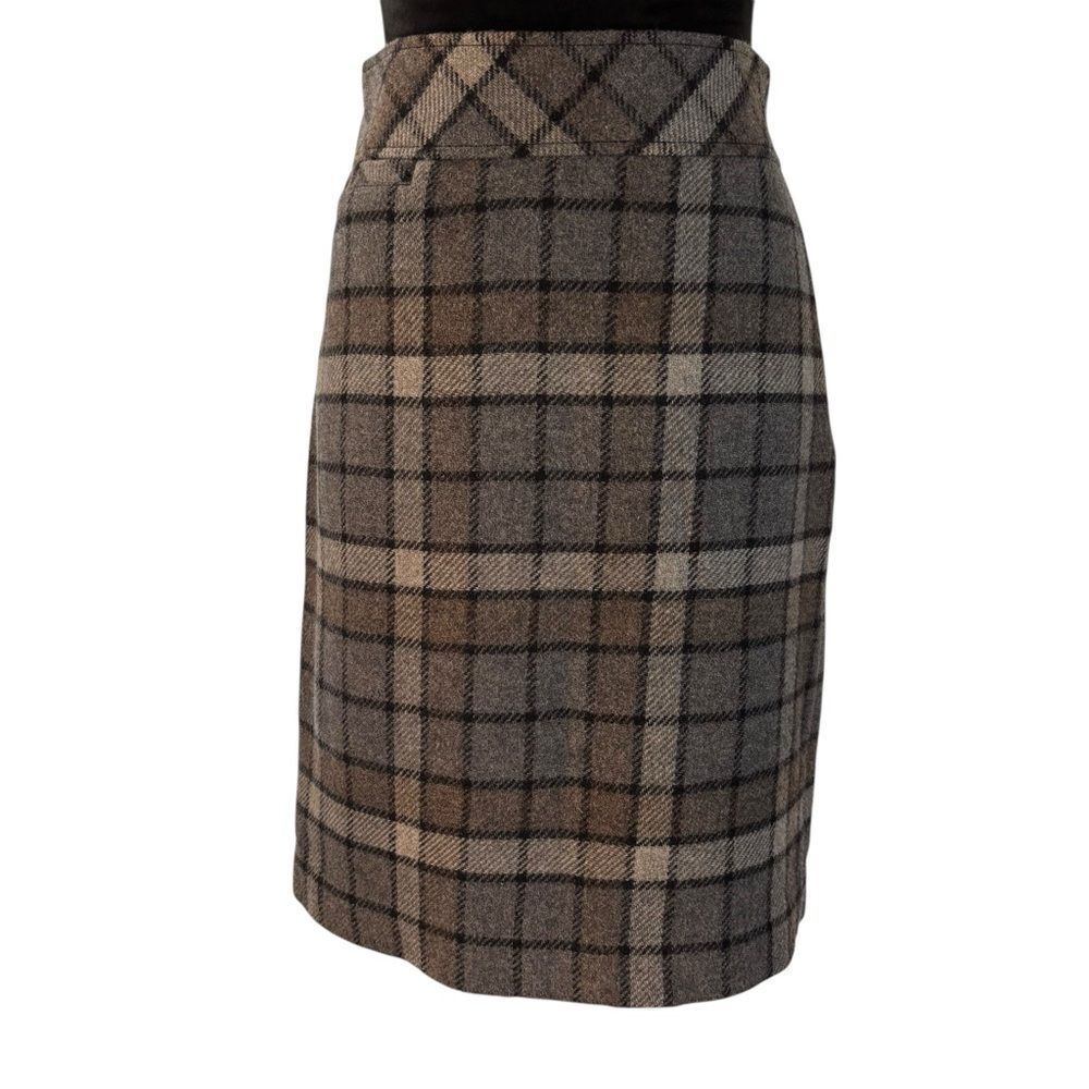 Vintage L.L.Bean Gray Plaid Skirt in Ladies Size 6R - Picture 6 of 7
